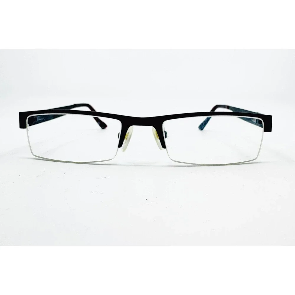 EyeBuyDirect Malmo Eyeglasses Mens Black Half Rim Rectangle Frames 50-19-135